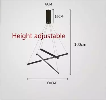 Wongshi черная люстра для лестницы с пультом дистанционного управления