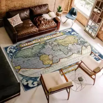 World Map Living Room Carpet Office Study Art Decoration Floor Mats Christmas Gift Nordic 3D Printed Bedroom Plush Rug Ковер