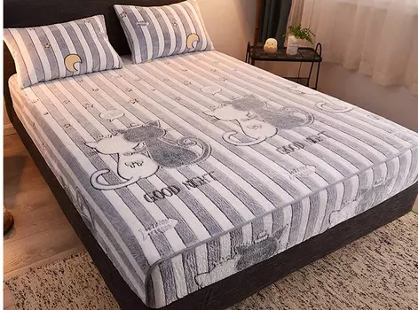 WOSTAR Теплая бархатная флисовая простыня двуспальная