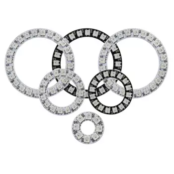 Пиксельное кольцо LMODA WS2812B RGBIC 8/16/24/35/45 светодиодов DC5V