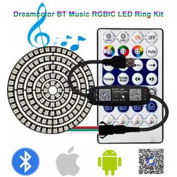 FUNZENXIN Светодиодное кольцо RGB 28 клавиш Bluetooth