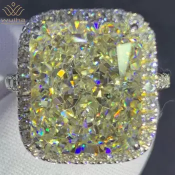 WUIHA роскошное реальное искусственное серебро 3EX блестящее обручальное кольцо 8CT VVS D, обручальное кольцо с муассанитом, Изящные Ювелирные изделия