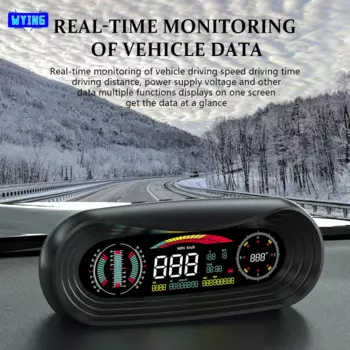 WYING P18 GPS HUD автомобильный проектор с углом наклона головы с ЖК-дисплеем, цифровой проектор высоты, скорости, пробега, времени, широты, долготы