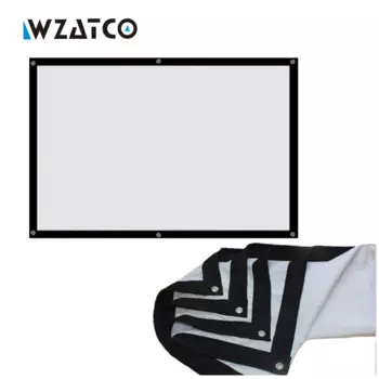 WZATCO 84 дюймов 16:9 холст фильм складной HD проекционный экран для светодиодного проектора Thundeal Byintek DLP