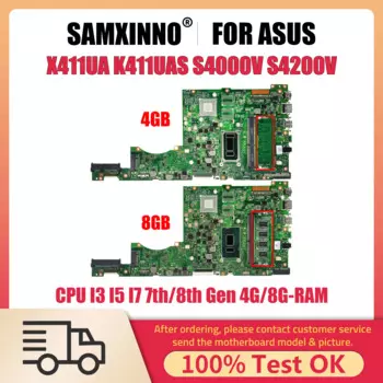 X411UA Материнская плата ASUS Vivobook 14 k411offen S4000V S4200V A411U K411U F411U Материнская Плата ЦП I3 4G RAM