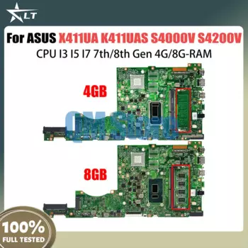 X411UA Материнская плата ASUS Vivobook 14 k411offen S4000V S4200V A411U K411U F411U Материнская Плата ЦП I3 I5 I7 7-го 8-го 4G 8G-RAM