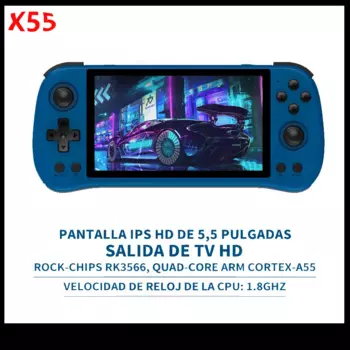 X55 портативная игровая консоль 5,5 дюймов IPS экран 1280*720 с открытым исходным кодом Linux Ретро видеоконсоль RK3566 портативная игровая консоль