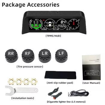 X91 TPMS Smart Slope Meter 4 в 1, GPS TPMS монитор шин, инклинометр, дама, температура шин, напоминание о превышении скорости