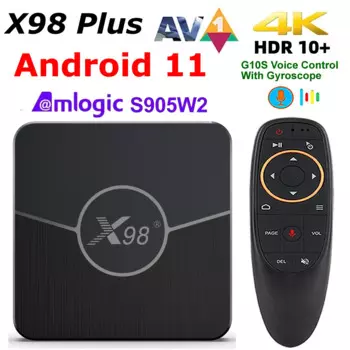 X98 Plus Android 11 ТВ-приставка Amlogic S905W2 4G 64 ГБ Телеприставка H.265 AV1 5G Dual Wifi 802.11 AC HDR 10+ 4K 3D Медиаплеер