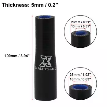 X Autohaux 100 мм, Длина 11-16 мм, 13-16 мм, диаметр 11-19 мм, прямой Редуктор, интеркулер трубки, Впускной трубопровод