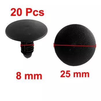 X Autohaux 20 шт. 30 шт. 50 шт. черный пластиковый брызговик Крепеж заклепки зажимы 8 мм X 19 мм X 25 мм пластиковый нажимной бампер
