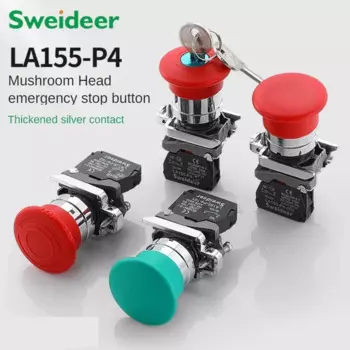 Кнопка аварийной остановки Sweideer XB4 22 мм 10А