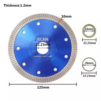 XCAN Алмазная Пила 1 Шт. 105/115/125 Мм Для Керамогранита, Керамической Плитки, Гранита, Мрамора