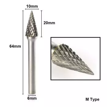 XCAN Ротационный напильник 6 мм твердый сплав