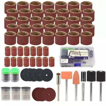 XCAN шлифовальные ленты и барабан 206 шт. мини наждачная бумага, шлифование камня для Dremel роторная дрель полировальные инструменты
