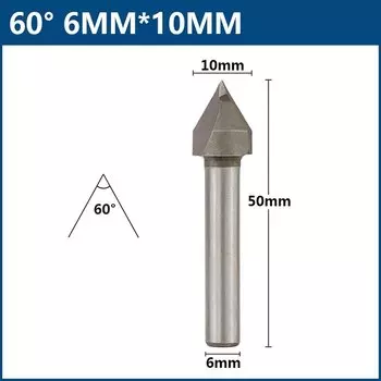 xcan Твердосплавная V-образная концевая фреза 6 мм 60 градусов для деревообработки