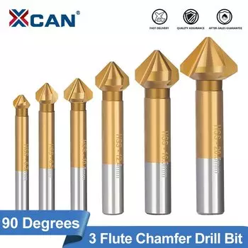 XCAN Зенкер 6 шт., 90 градусов, 3 флейты, HSS