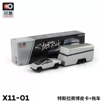 Xcartoys 1/64 Cybertruck Кемпинговый прицеп Модель из сплава Мини-автомобиль Литой под давлением Металлический пикап Прицеп RV Модель Комплект игрушек для подарка на день рождения