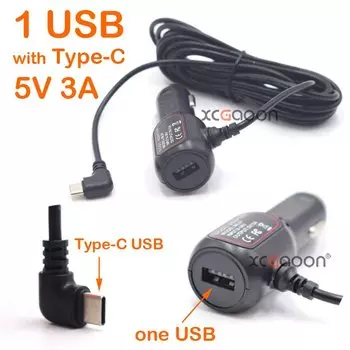 XCGaoon 5V 3.4A/3A Автомобильное зарядное устройство USB с портом Micro/Mini/Type-C для автомобильной видеорегистратора, радар-детектора, GPS-камеры, видеорегистратора