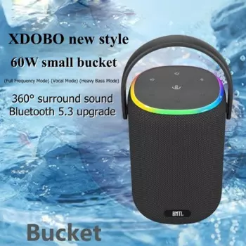 XDOBO 60W Портативный бочкообразный громкоговоритель на открытом воздухе TWS Подключение водонепроницаемый глубокий баск мощный громкоговоритель Портативный беспроводный Bluetooth громкоговоритель