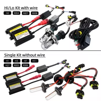 35 Вт 55 Вт H7 H4 Комплект балласта HID Ксеноновая лампа для фар 12 В H1 H3 H11 H13 9004 9005 9006 9007 9008 Комплект ксеноновых HID Замените галогенную лампу