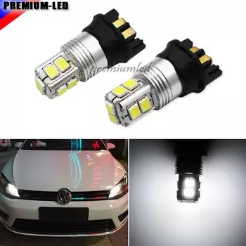 Ксеноновые белые светодиодные лампы Canbus 10-SMD PW24W PWY24W для Audi BMW Peugeot Volvo VW, указатели поворота или дневных ходовых огней, 12 В