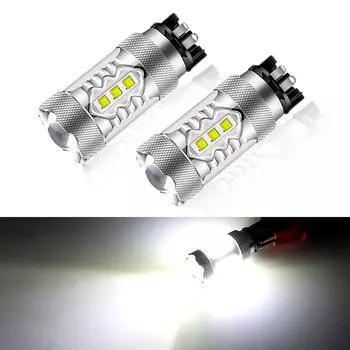 Ксеноновые белые светодиодсветодиодный лампы PW24W PWY24W без ошибок 6000K для Volkswagen VW CC SS MK7 Golf GTI, дневные ходовые огни, 2 шт., 12 В