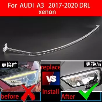 Ксеноновые ходовые огни для Audi A3 2017-2020, Направляющая Пластина для дневных ходовых огней, автомобильные ходовые огсветильник