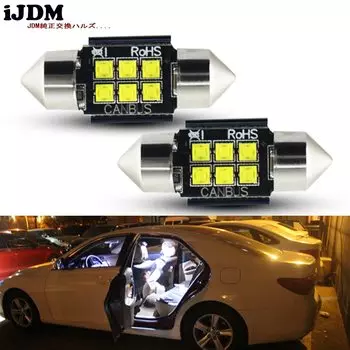 Ксеноновый белый 6SMD 1,25 "31 мм 578 576 DE3175 DE3021 DE3022 светодиодный лампы для салона автомобиля, зеркальные, грузовые фары