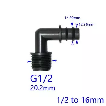 XGYN черные пластиковые угловые соединители для шланга 1/2" 3/4" 5 шт.
