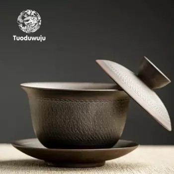 XH137 170 мл чайная чаша из фиолетовой керамики, подвесная чайная чашка, домашний Фиолетовый Глиняный семейный чайный набор