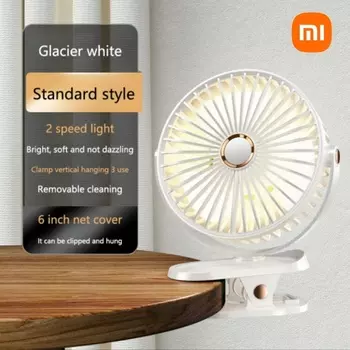 Xiaomi клипсовый вентилятор 5-скоростной тихий перезаряжаемый домашний настольный портативный циркулятор воздуха беспроводной вентилятор со светодиодным дисплеем для лагеря