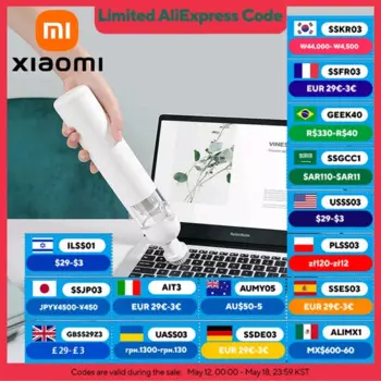 Вертикальный/ручной пылесос Xiaomi, 120 Вт, беспроводной, сухая уборка, циклонный контейнер