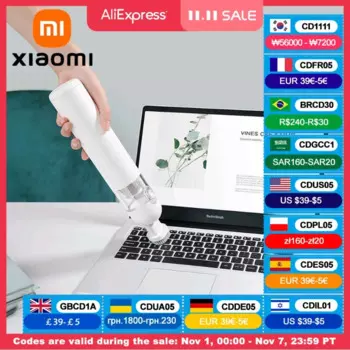 Вертикальный/ручной пылесос Xiaomi, 120 Вт, беспроводной, сухая уборка, циклонный контейнер