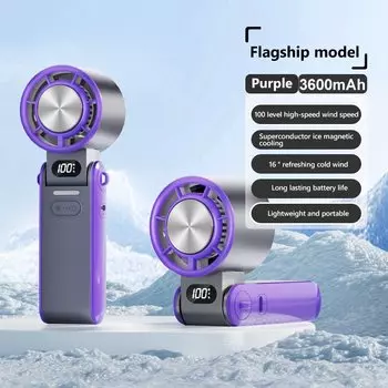Xiaomi Mini Ручной Турбовентилятор с воздушным охлаждением Складной USB Перезаряжаемый 3600 мАч 100 скоростей ветра Регулируемый Открытый со шнурком