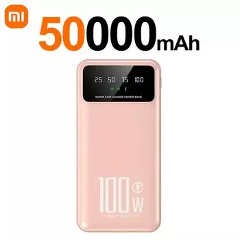 Xiaomi Power Bank 50000 мАч Высокая емкость 100 Вт Портативное зарядное устройство для быстрой зарядки Аккумулятор Powerbank для iPhone Huawei Samsung