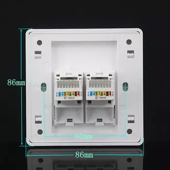 Xintylink rj45 Розетка модульная 2-портовая cat5e cat6 Keystone Настенная лицевая панель Лицевая панель без инструментов белая настенная розетка панель 86 мм