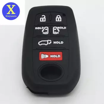 Xinyuexin 6-кнопочный силиконовый чехол для автомобильного ключа, защитный чехол для дистанционного управления, брелок для Toyota Sienna Key 2021-2022, автомобильные аксессуары