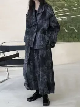 XITAO Зимние новые женские брючные комплекты модная Свободная куртка большого размера Топ пальто комбинированные широкие брюки костюм из двух частей LDS0001