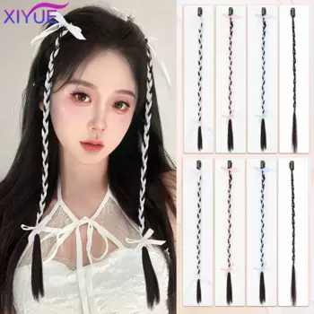 XIYUE парик, коса, женский хвост, искусственная лента для волос, завязанные волосы, сладкий крутой балетный стиль, боксерская коса, бант, двойной хвост