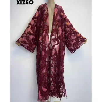 XIZEO 2023 летний женский кардиган Стич модный пикантный Бохо африканский праздник свободного размера шелковый халат кимоно кафтан