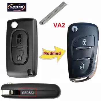XJMYNB 2/3 BTN модифицированный откидной удаленный корпус автомобильного ключа для Peugeot 307 408 308 4007 3008 для Citroen C2 C3 C4 C5 C6 Picasso HU83 VA2