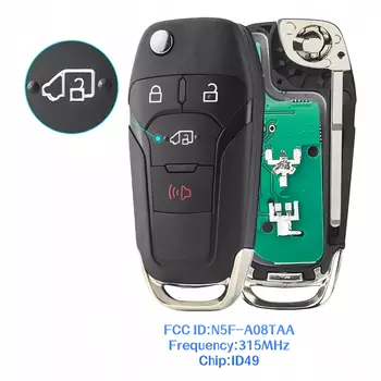 XJMYNB N5F-AO8TAA флип дистанционный ключ от машины для Ford Ranger Escort Fusion Transit Escape 2/3/4 кнопки 315 МГц ID49 PCF7945F чип