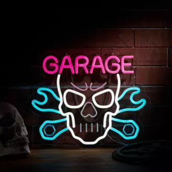 Неоновая лампа BMAD Skull Garage Car Service
