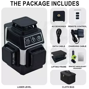 XMSJ Вращающийся лазерный уровень 12 линий зеленый