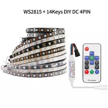 Xnbada WS2815 Светодиодная лента RGB 30/60/144 LED/м с контроллером 14/17/21 клавиш DC12V