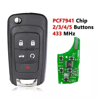 XNRKEY 2/3/4/5 кнопочный Выкидной дистанционный Автомобильный ключ для Chevrolet Cruze Malibu Aveo Spark Sail PCF7941 чип 433 МГц