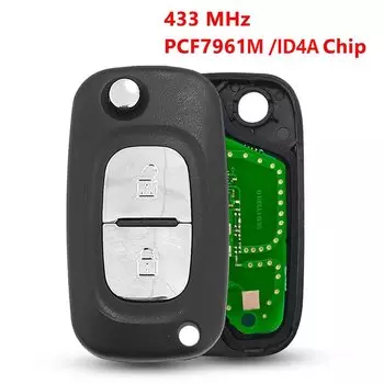 XNRKEY 2/3 кнопки 433 МГц PCF7961M ID4A чип откидной дистанционный ключ для Renault Clio III Clio 3 Kangoo Master Modus Twingo 2006-2016