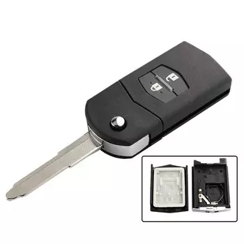 XNRKEY 2/3 раскладной чехол для автомобильного ключа с кнопкой и дистанционным управлением чехол для Mazda 3 5 6 серии M6 RX8 MX5 с необработанным лезвием