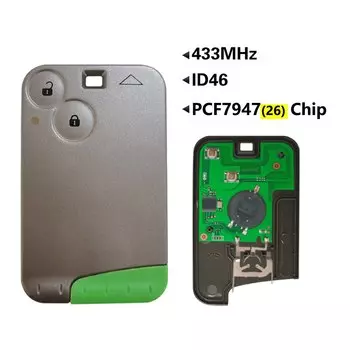 XNRKEY 2-кнопочный дистанционный автомобильный ключ PCF7947/ID46 чип 433 МГц для Renault Laguna Espace 2001-2006 смарт-карта автомобильный ключ